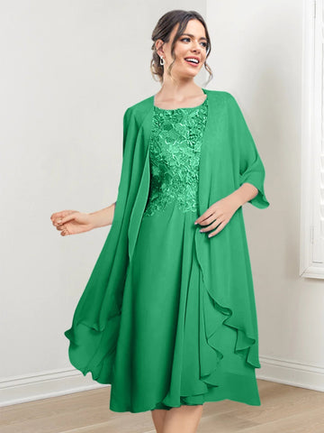 Vestidos de corte princesa/línea A hasta la rodilla para la madre de la novia 