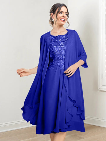 Vestidos de corte princesa/línea A hasta la rodilla para la madre de la novia 