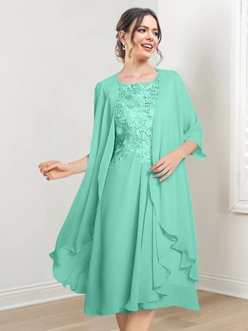 Vestidos de corte princesa/línea A hasta la rodilla para la madre de la novia 