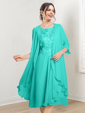 Vestidos de corte princesa/línea A hasta la rodilla para la madre de la novia 