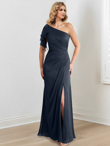 Sheath/Column One-Shoulder Floor-Length Mother of the Bride Dresses