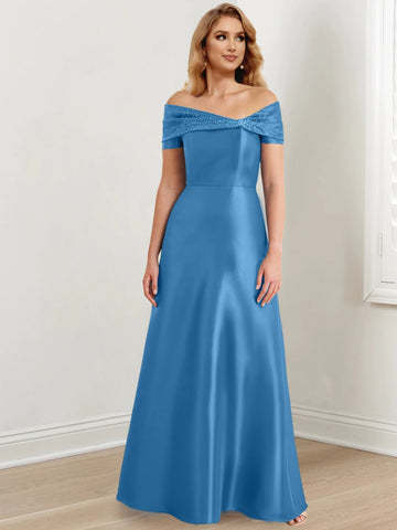 A-Line/Princess Off-the-Shoulder Floor-Length Mother of the Bride Dresses