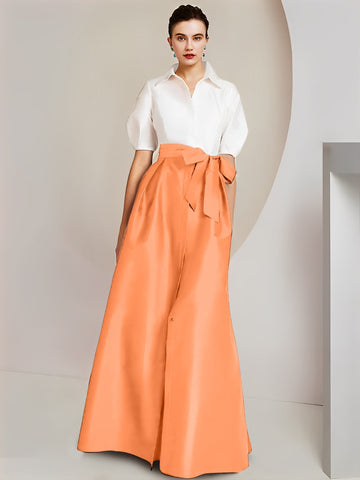 Vestido de dos piezas para la madre de la novia, corte princesa/camisa, manga corta. 