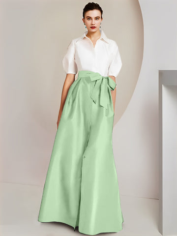 Vestido de dos piezas para la madre de la novia, corte princesa/camisa, manga corta. 