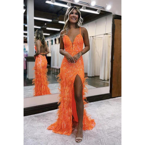 Robe de soirée glamour et spectaculaire, style sirène/trompette, col en V, bretelles, pour bal de promo