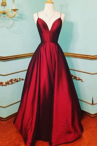 Vestidos de noche elegantes y formales de color liso con cuello en V (5 colores) 