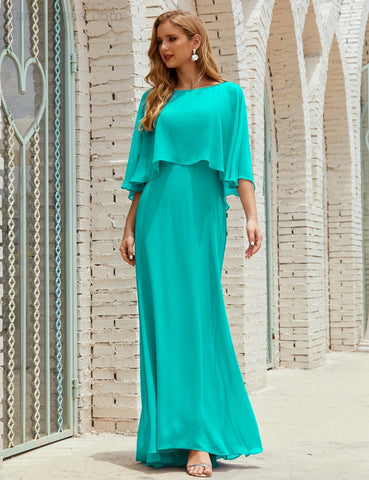 Robe de demoiselle d'honneur Sunnderly pour femme, manches longues, col en V, en mousseline, robe de cérémonie pour mariage SY28018