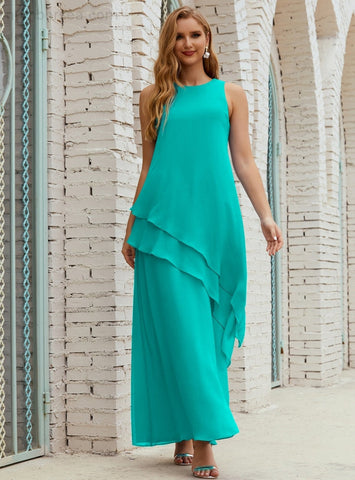 Robe longue en mousseline grande taille pour la mère de la mariée, robe de demoiselle d'honneur de bal de fin d'année SY28019