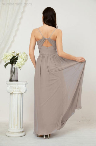 Vestidos de dama de honor con cuello alto Baoleely, de gasa, largos, corte en A, vestido formal de fiesta para boda, fiesta de noche 2801 