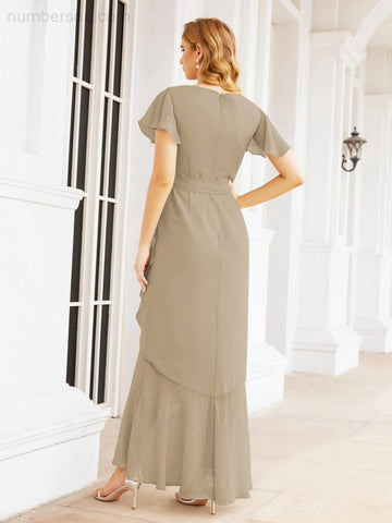 Baoleely Ruffled Bridesmaid Dresses Mermaid Formal Violin Evening Party Prom Gowns 28042