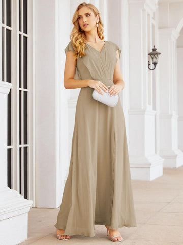 Sunnderly Bridesmaid Dresses Cape Formal Prom Dress Open Back Gowns for Mother of The Bride SY28058