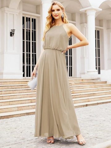 Robe de demoiselle d'honneur longue à col licou Baoleely, robe trapèze formelle pour juniors, 28029