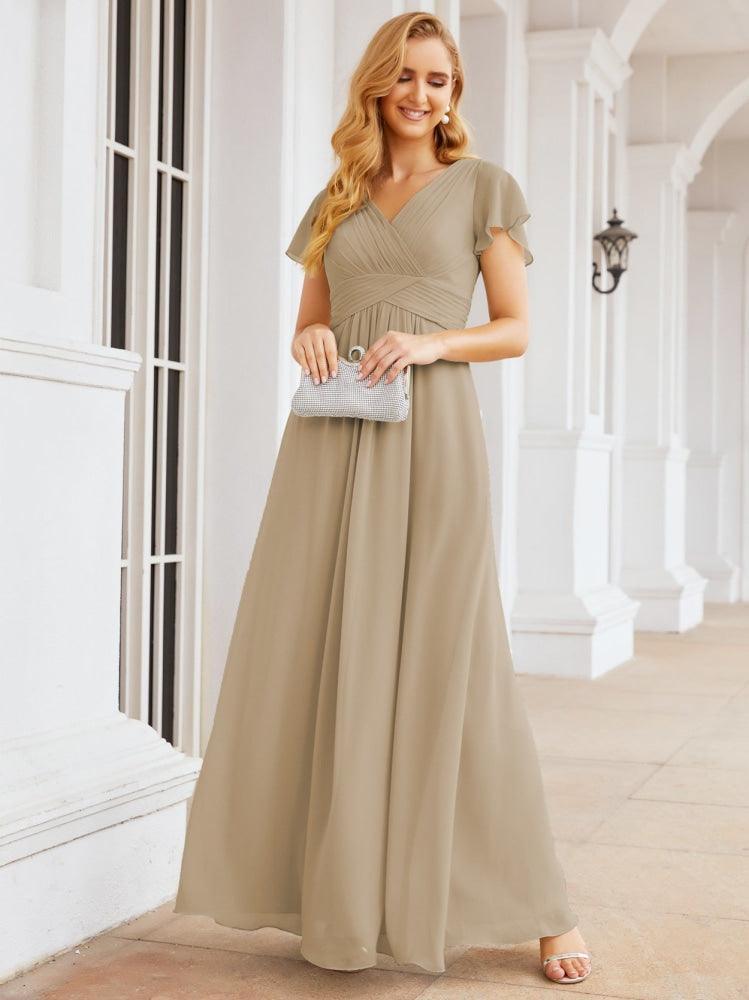 Numbersea Formal Prom Gowns for Mother of The Bride Cap Sleeves Bridesmaid Dress 28047