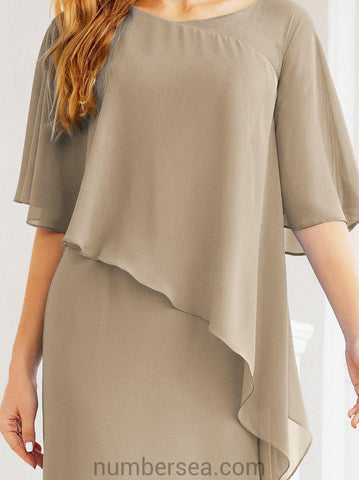 Vestido largo de fiesta formal Sunderly para la madre de la novia con capa de volantes SY28026