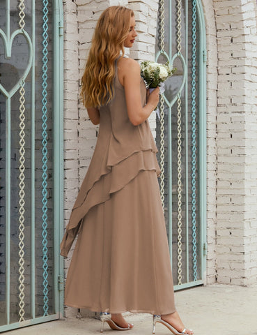 Robe longue en mousseline grande taille pour la mère de la mariée, robe de demoiselle d'honneur de bal de fin d'année SY28019