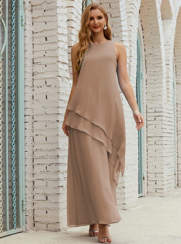 Robe longue en mousseline grande taille pour la mère de la mariée, robe de demoiselle d'honneur de bal de fin d'année SY28019