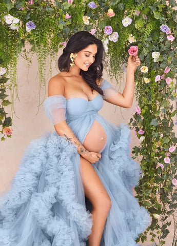 Fluffy Maternity Dress Tulle Robe