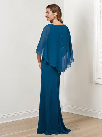 Vestidos de corte recto/columna para la madre de la novia con pedrería 