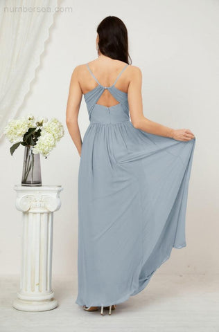 Vestidos de dama de honor con cuello alto Baoleely, de gasa, largos, corte en A, vestido formal de fiesta para boda, fiesta de noche 2801 