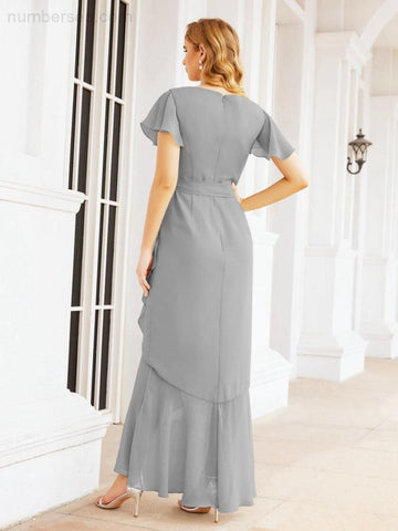 Baoleely Ruffled Bridesmaid Dresses Mermaid Formal Violin Evening Party Prom Gowns 28042