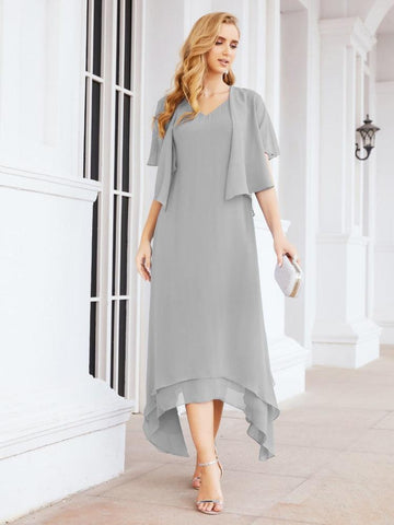 Sunnderly Two-Piece A-line Mother of The Bride Dress Formal Party Gown Dress SY28073