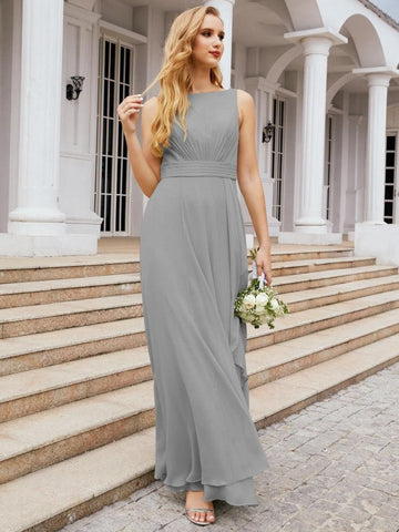 Baoleely Bridesmaid Dresses for Wedding Ruffles Long Formal Prom Gowns 28039