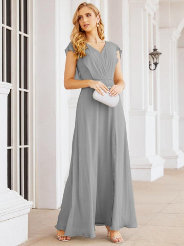 Sunnderly Bridesmaid Dresses Cape Formal Prom Dress Open Back Gowns for Mother of The Bride SY28058