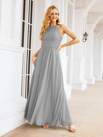 Baoleely Keyhole Bridesmaid Dresses Sleeveless Formal Evening Party Prom Gowns 28043