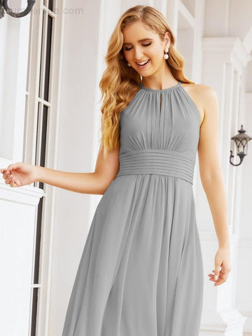 Baoleely Keyhole Bridesmaid Dresses Sleeveless Formal Evening Party Prom Gowns 28043