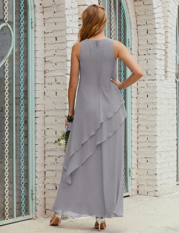 Robe longue en mousseline grande taille pour la mère de la mariée, robe de demoiselle d'honneur de bal de fin d'année SY28019