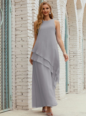 Robe longue en mousseline grande taille pour la mère de la mariée, robe de demoiselle d'honneur de bal de fin d'année SY28019