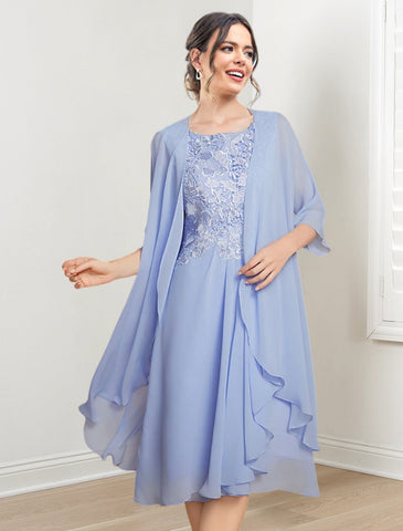 Vestidos de corte princesa/línea A hasta la rodilla para la madre de la novia 