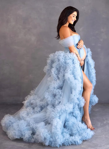 Fluffy Maternity Dress Tulle Robe