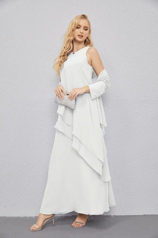 Mother of Bride Dresses with Open Front Lightweight Cardigan Formal Prom Gown  28081