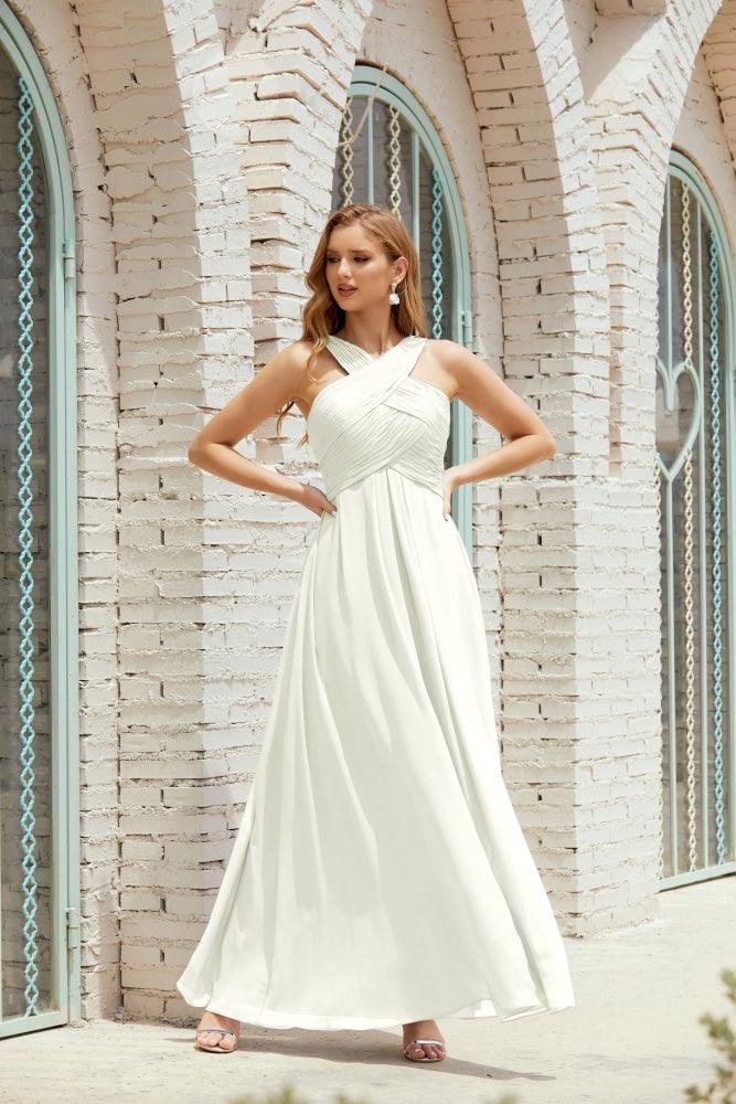 Halter Bridesmaid Dresses Formal Cocktail Prom Gown 28015