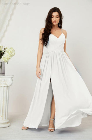 Vestidos de dama de honor con cuello alto Baoleely, de gasa, largos, corte en A, vestido formal de fiesta para boda, fiesta de noche 2801 