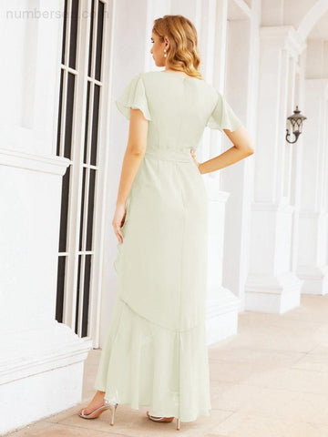 Baoleely Ruffled Bridesmaid Dresses Mermaid Formal Violin Evening Party Prom Gowns 28042