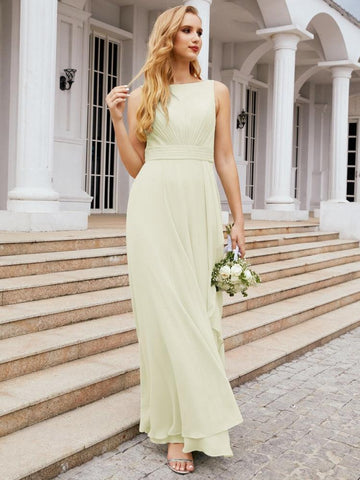 Baoleely Bridesmaid Dresses for Wedding Ruffles Long Formal Prom Gowns 28039