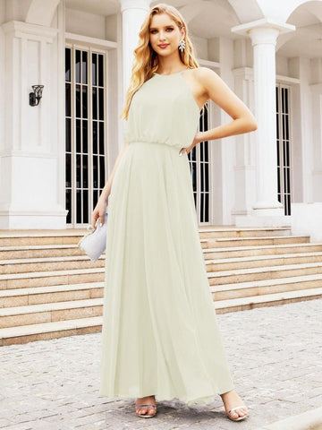 Robe de demoiselle d'honneur longue à col licou Baoleely, robe trapèze formelle pour juniors, 28029