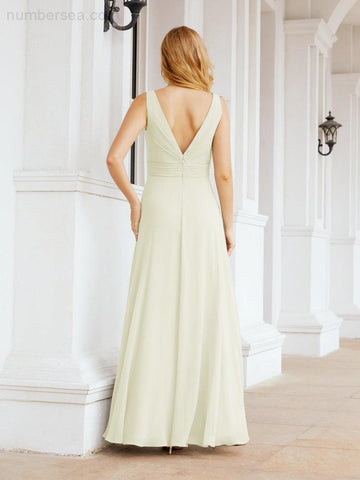 Baoleely Bridesmaid Dresses for Wedding Ruffles Long Formal Prom Gowns 28039