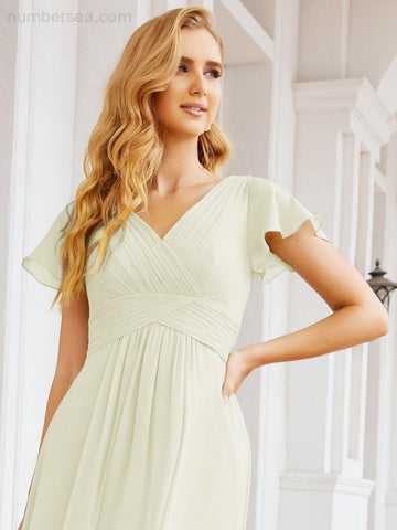 Baoleely Formal Prom Gowns for Mother of The Bride Cap Sleeves Bridesmaid Dress 28047