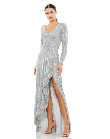 Prom Long Sleeve High Low Dress