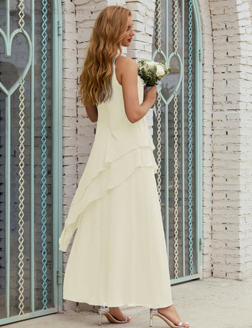 Robe longue en mousseline grande taille pour la mère de la mariée, robe de demoiselle d'honneur de bal de fin d'année SY28019