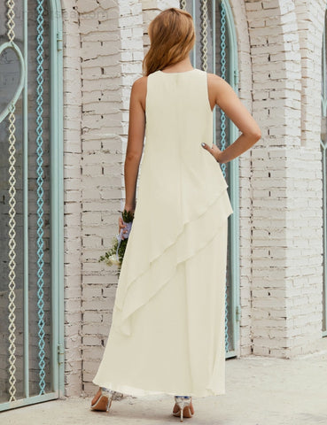 Robe longue en mousseline grande taille pour la mère de la mariée, robe de demoiselle d'honneur de bal de fin d'année SY28019