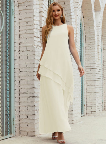 Robe longue en mousseline grande taille pour la mère de la mariée, robe de demoiselle d'honneur de bal de fin d'année SY28019