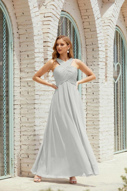 Halter Bridesmaid Dresses Formal Cocktail Prom Gown 28015