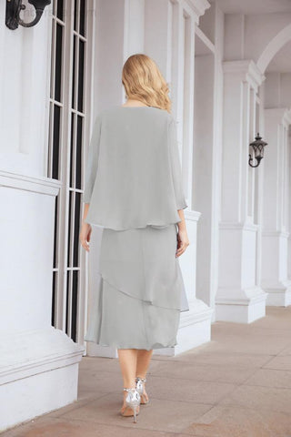 Sunnderly Two-Piece A-line Mother of The Bride Dress Formal Party Gown Dress SY28072