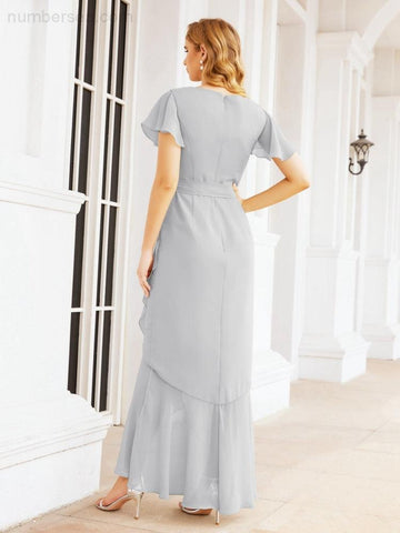 Baoleely Ruffled Bridesmaid Dresses Mermaid Formal Violin Evening Party Prom Gowns 28042