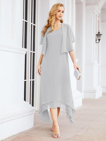 Sunnderly Two-Piece A-line Mother of The Bride Dress Formal Party Gown Dress SY28073