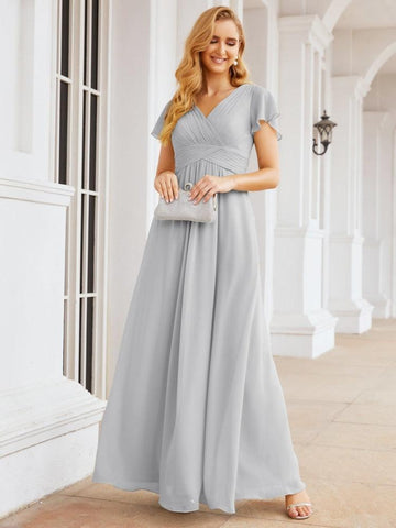 Baoleely Formal Prom Gowns for Mother of The Bride Cap Sleeves Bridesmaid Dress 28047